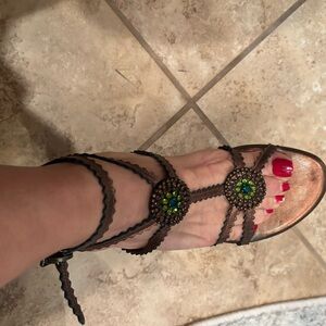 ❤️ Steve Madden Elegant Brown Beaded Women's Sandals
